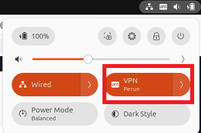 VPN connection toggle